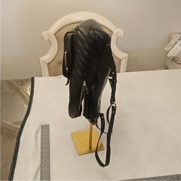 Tory Burch Black and Gold Quilted Backpack - Picture 3 of 6